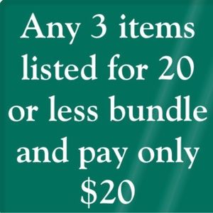 3/$20 any 20 dollar or less qualifies